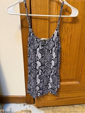Pink Republic Snake-Print Spaghetti Strap Camisole - Black & White